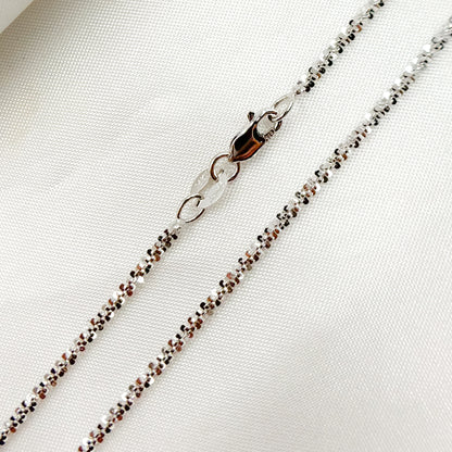 14K Solid White Gold Margarita Chain