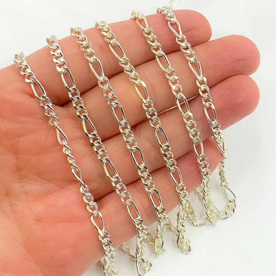 3831CSS. Sterling Silver Figaro Chain