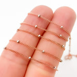 Load image into Gallery viewer, 1035RGF. Rose Gold Filled with Silver Bead Satellite Chain
