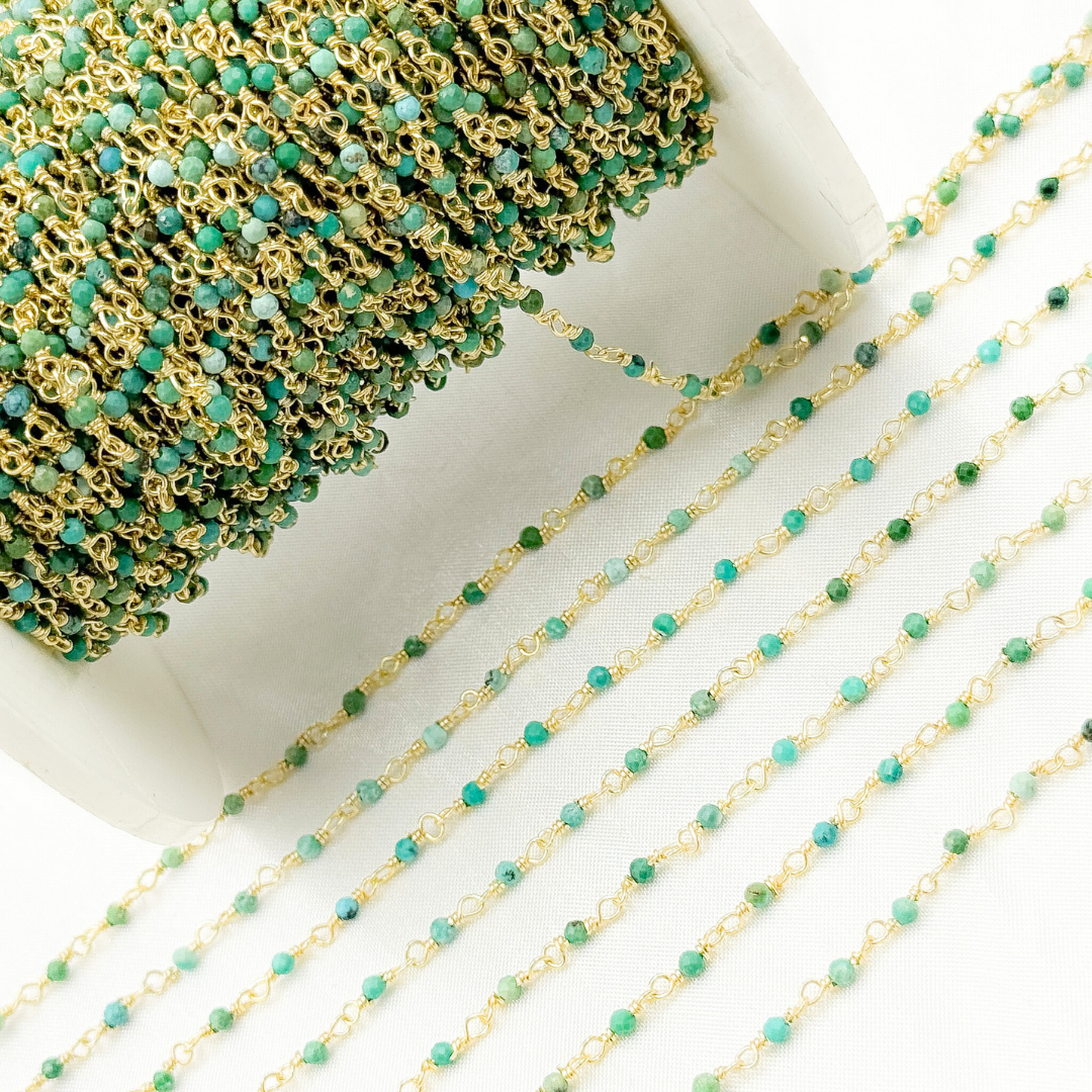 Turquoise Gold Plated 925 Sterling Silver Wire Chain