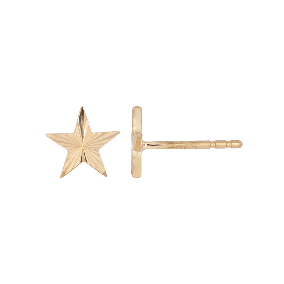 EFZ53581. 14K Solid Gold Star Stud Earrings