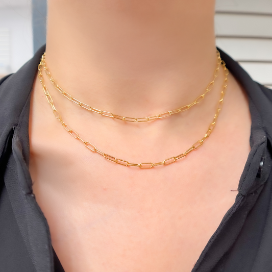 14k Gold-Filled Smooth Paperclip Necklace