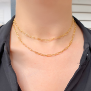 14k Gold-Filled Smooth Paperclip Necklace