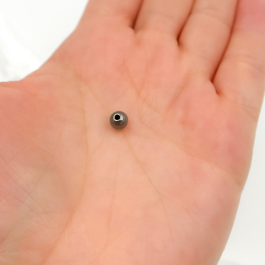 5MM Black Rhodium Sterling Silver Velvet Beads