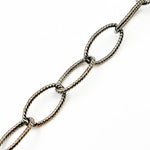 Load image into Gallery viewer, Black Rhodium Sterling Silver Twisted Oval Link Chain