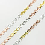 Load image into Gallery viewer, Z120GSR. White Silver, Gold Plated, and Rose Gold Plated Silver Diamond Cut Marina Chain