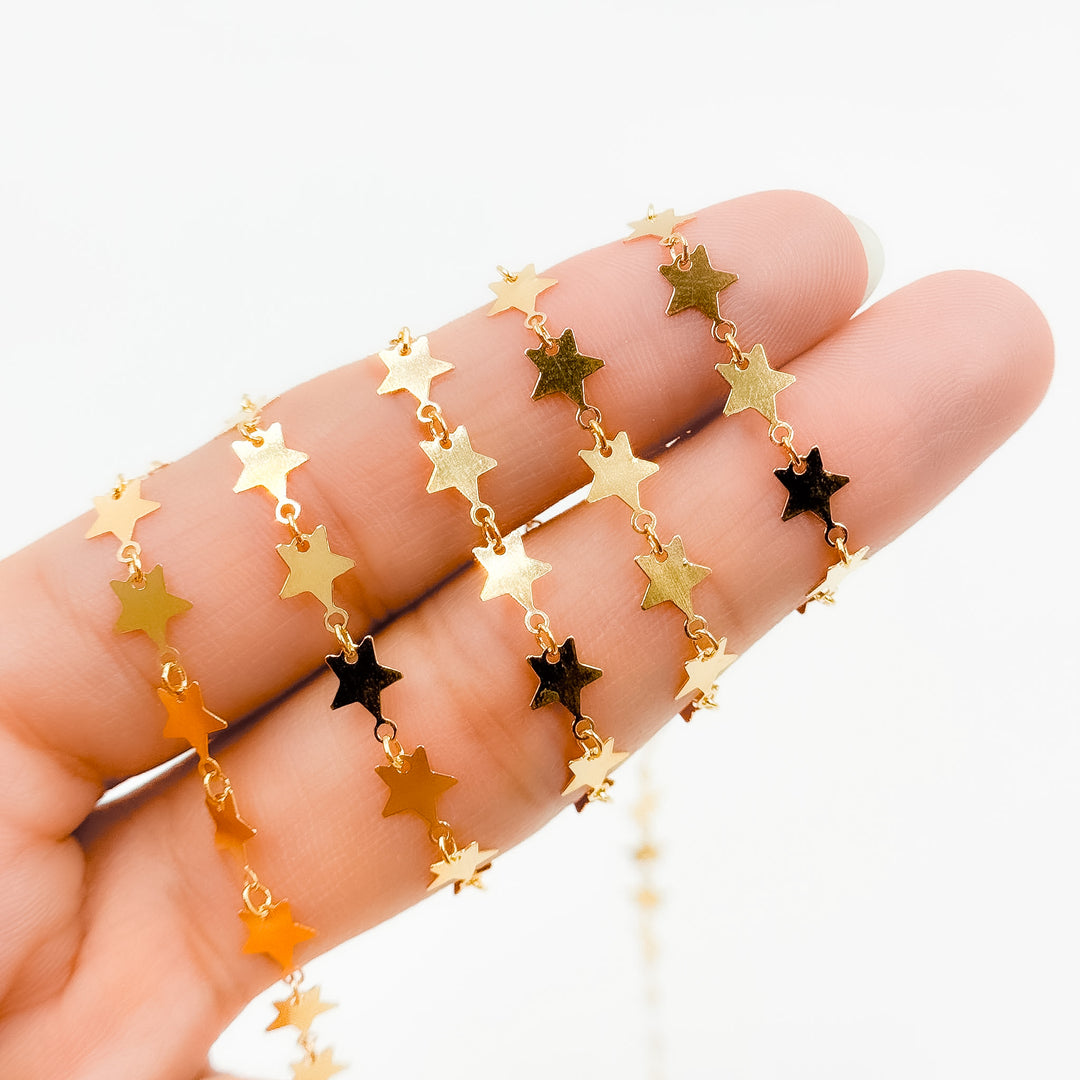 V312GF. 14K Gold-Filled Fancy Star-Link Chain