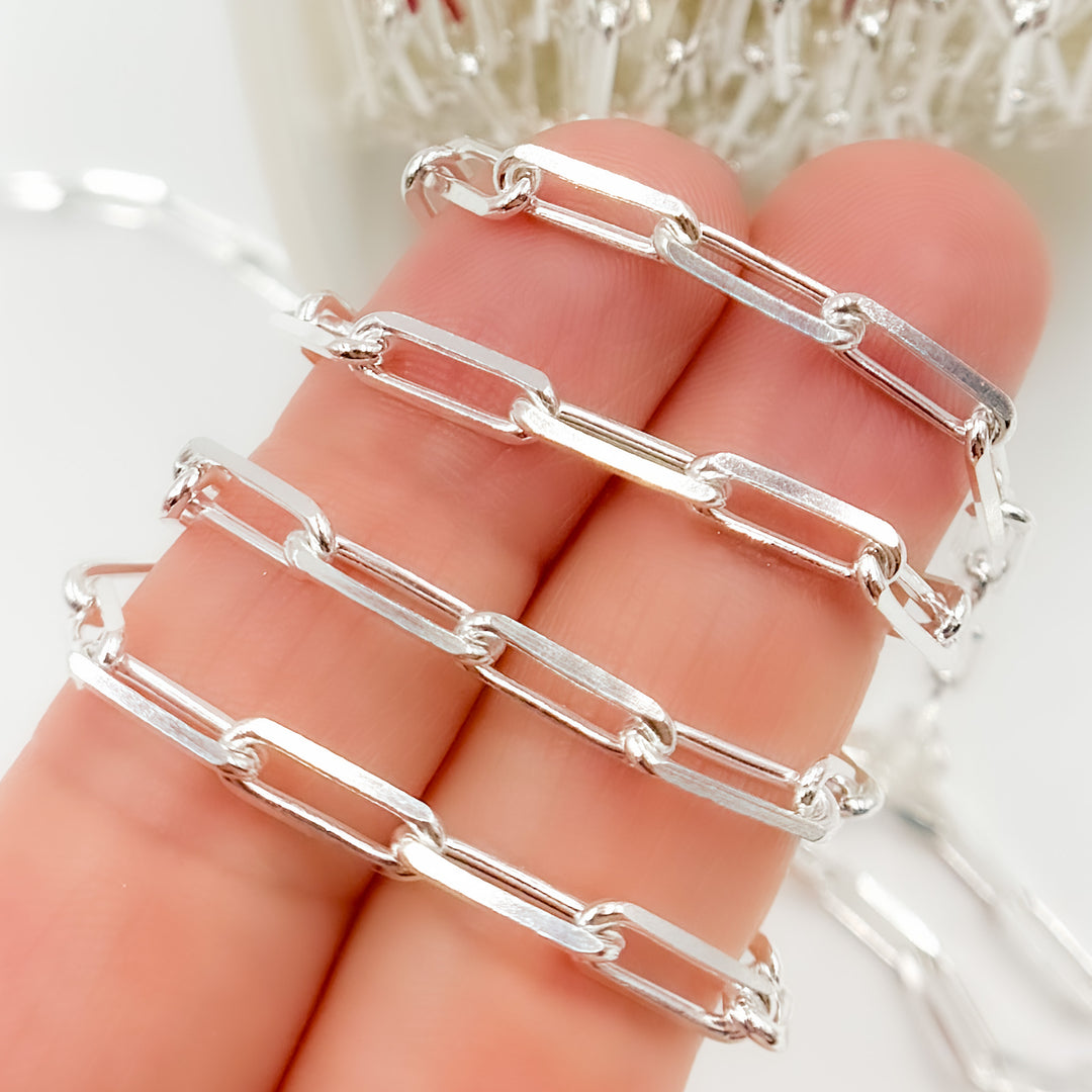 Sterling Silver Diamond Cut Paperclip Chain