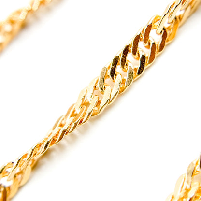 V319GF. 14K Gold Filled Twisted Singapore Unfinished Chain