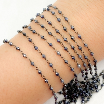 Coated Blue Silverite Oxidized Wire Chain
