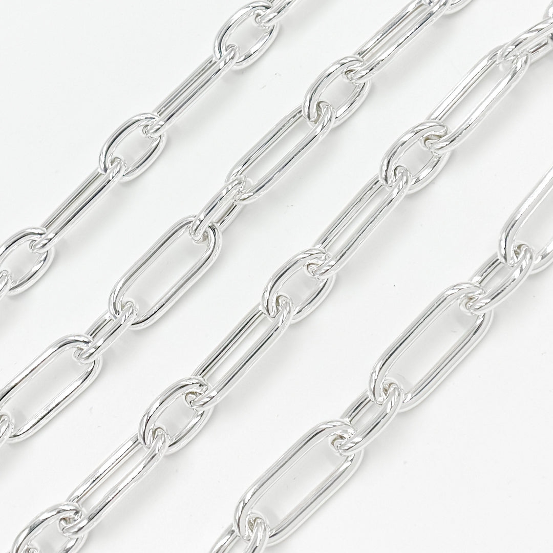 539MTSS. Sterling Silver Smooth Long & Short Links Chain