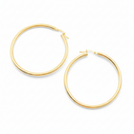 Load image into Gallery viewer, GER82. 14K Solid Gold Hollow Hoop Earrings