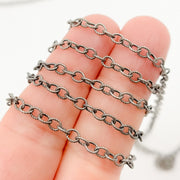 Oxidized Sterling Silver Twisted Cable Link Chain