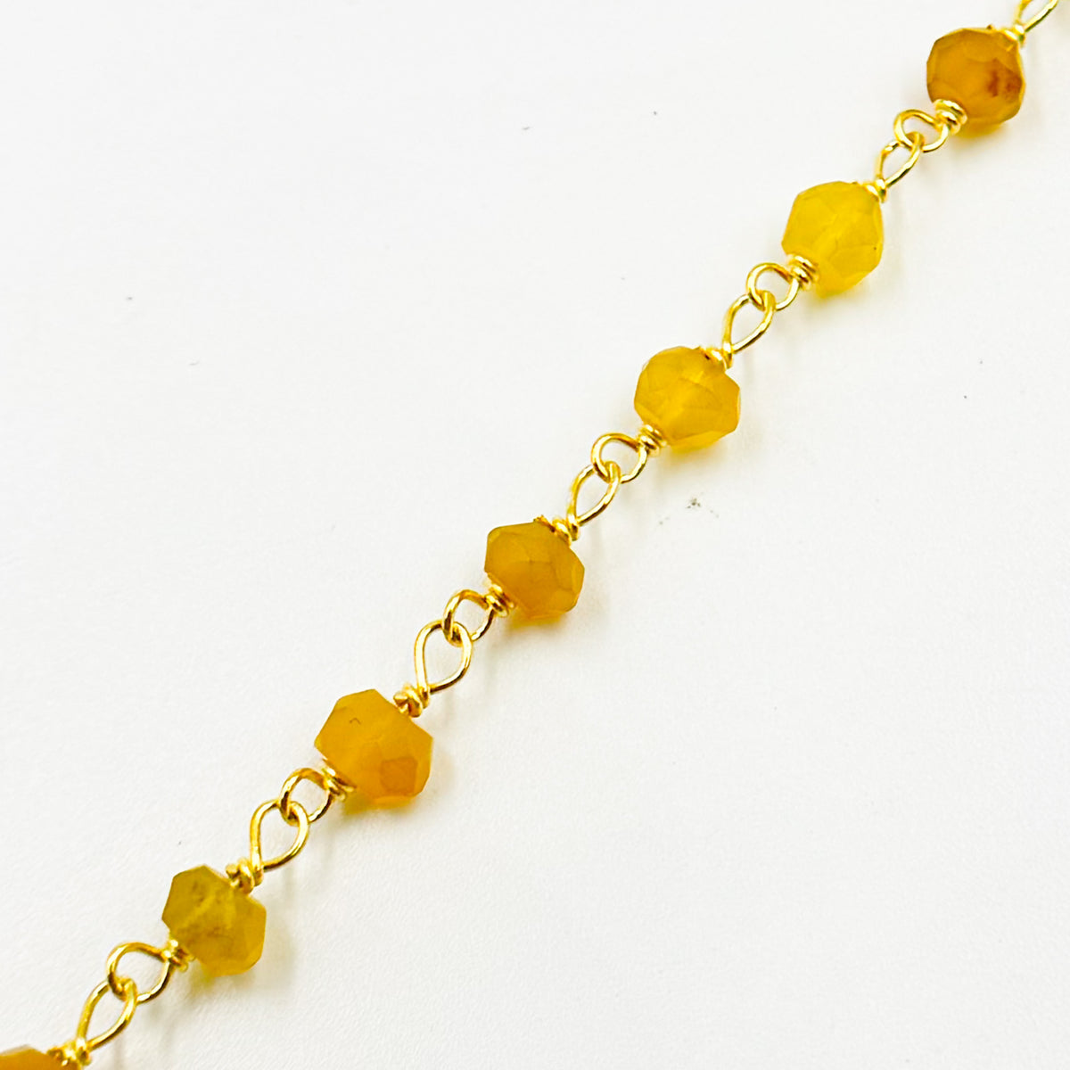 Gold Plated Sterling Silver Yellow Opal Wire Chain