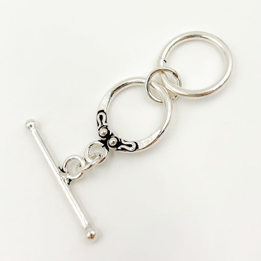 Toggle7SS. White Sterling Silver Toggle Clasp