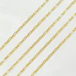 Load image into Gallery viewer, Z18GP. Gold Plated 925 Sterling Silver Smooth Long &amp; Short Link Chain