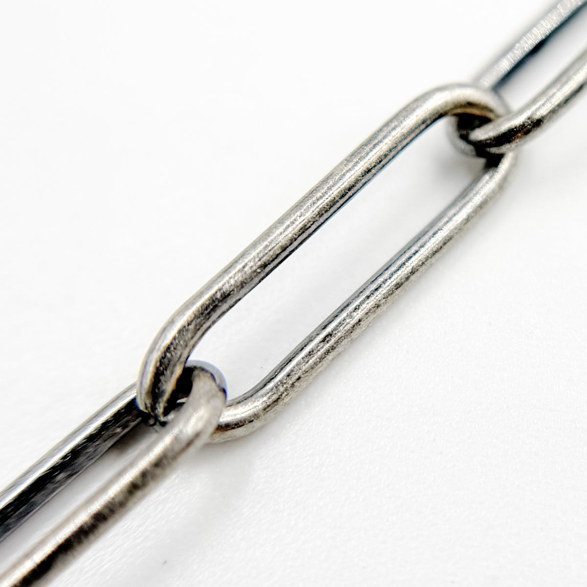 Oxidized Sterling Silver Smooth Paperclip Necklace
