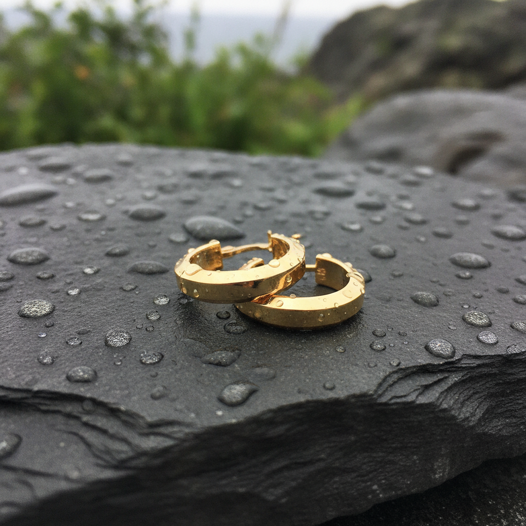 15850023355.  14K Solid Gold Fancy Round Hollow Hoop Earrings