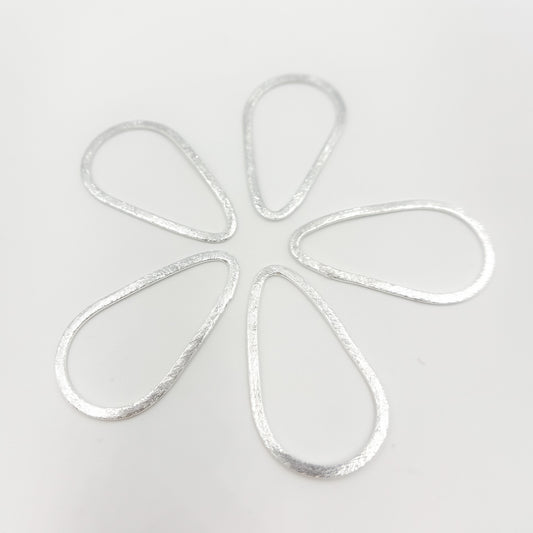 35MM White Sterling Silver Brushed Drop Connector