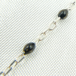 Load image into Gallery viewer, 925 Sterling Silver Cable Chain with Black Color Enamel. V203BKSS
