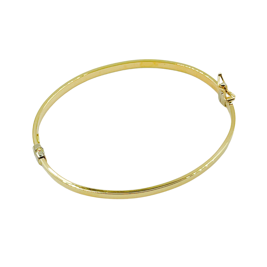 Bangle23. 14K Solid Gold Flat Bangle