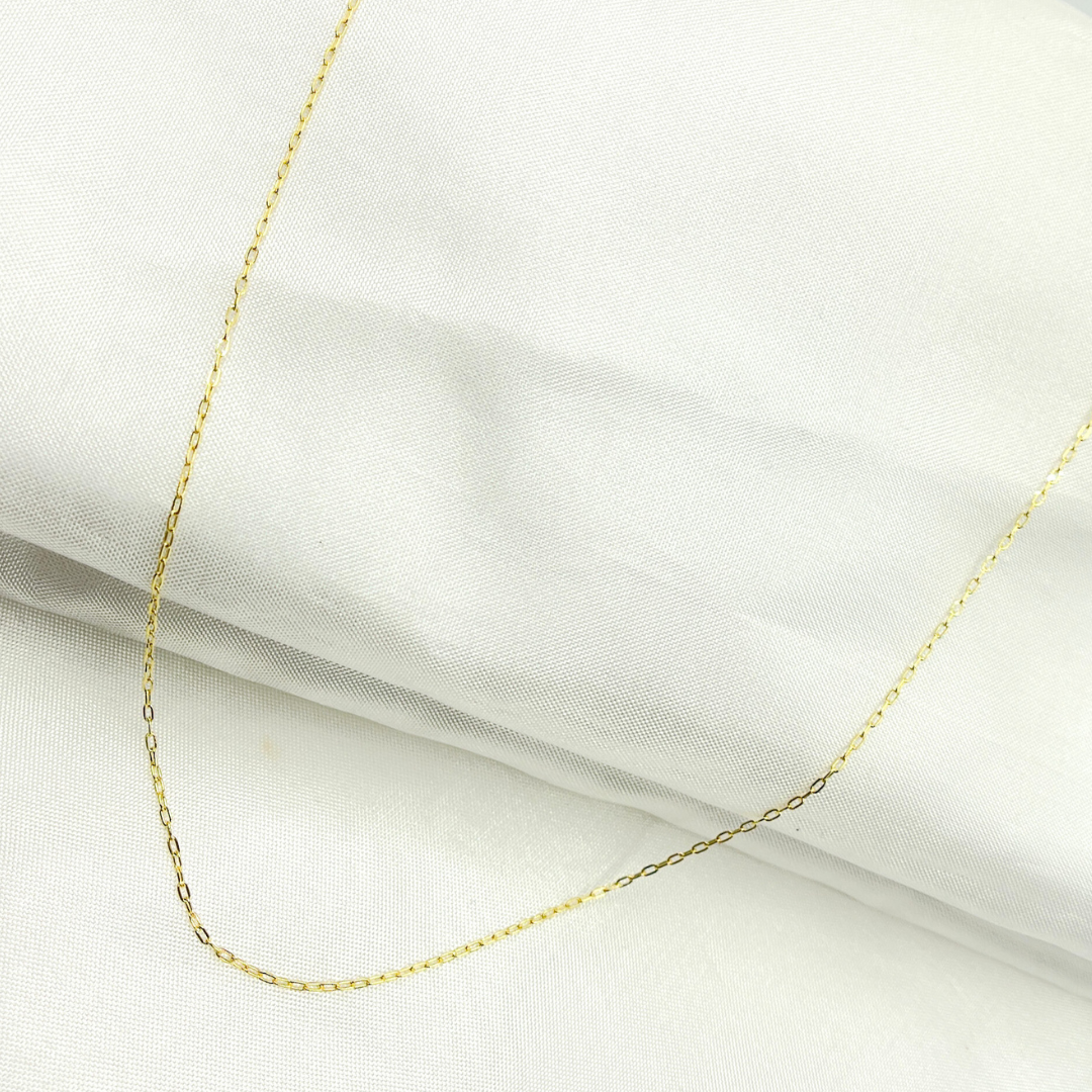 14k Solid Yellow Gold Smooth Cable Link Chain