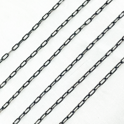 Black Rhodium Sterling Silver Cable Link Chain