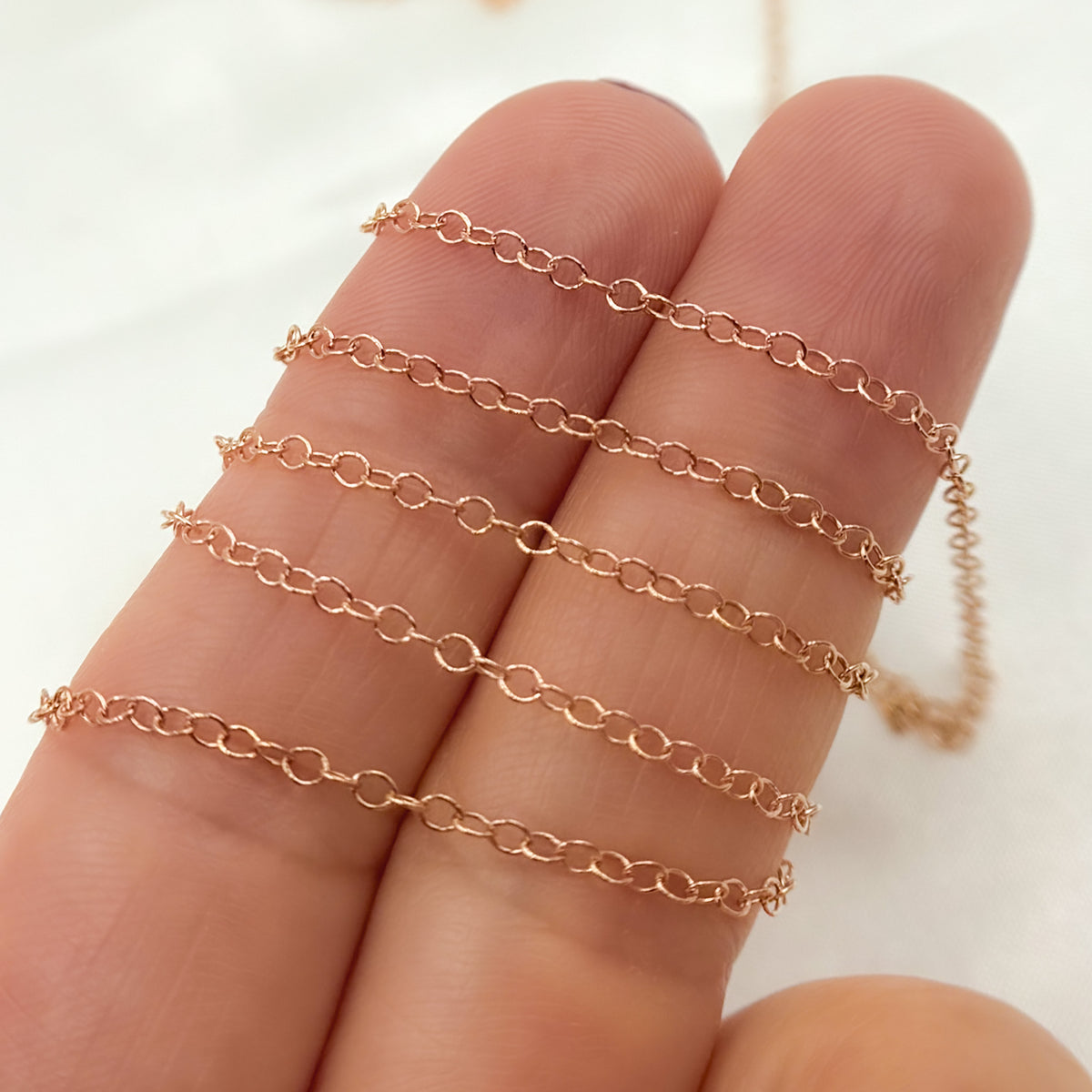 Rose Gold Filled Flat Cable Chain