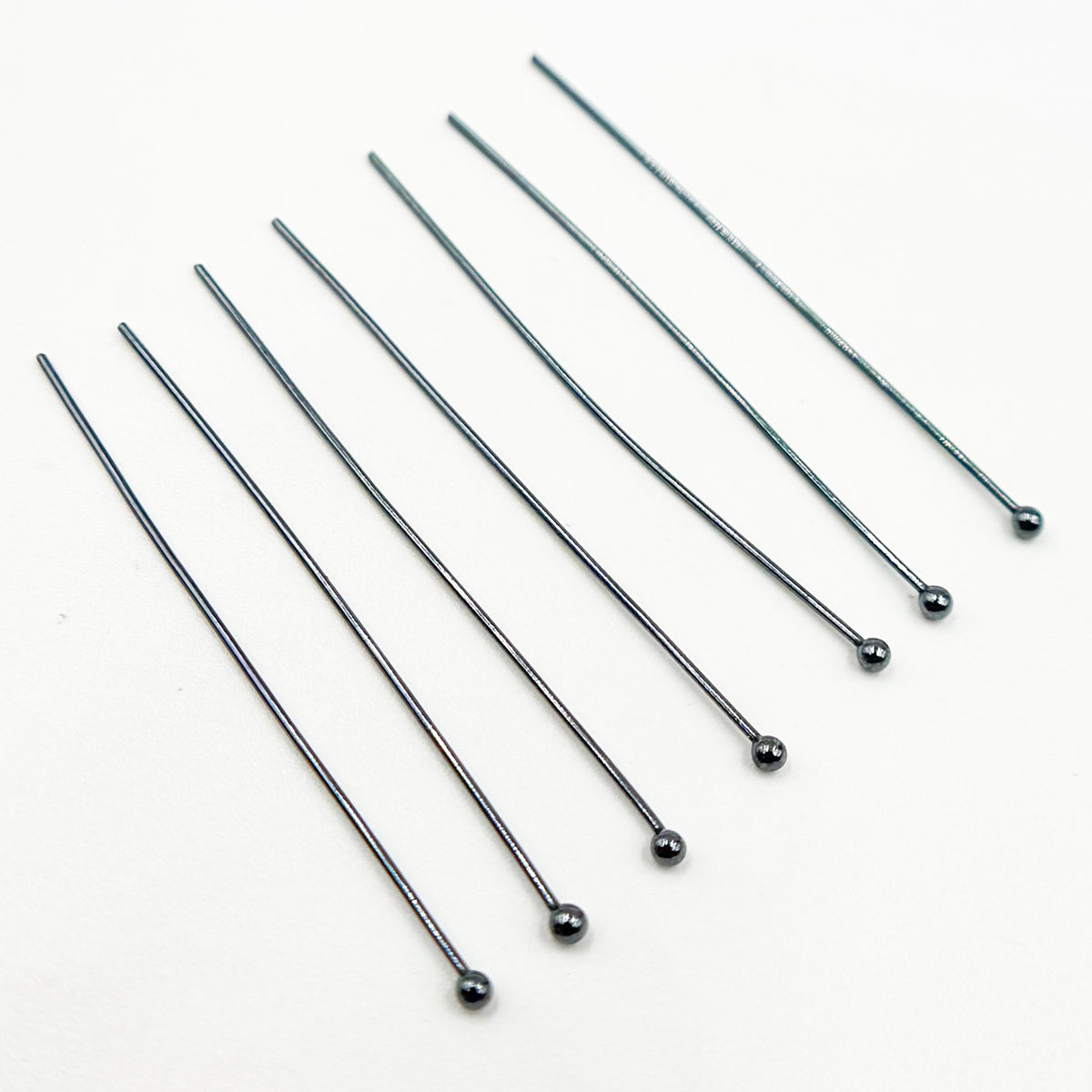 HPB2BR. 24 Gauge Black Rhodium Sterling Silver Ball 1.5 Inch Headpin