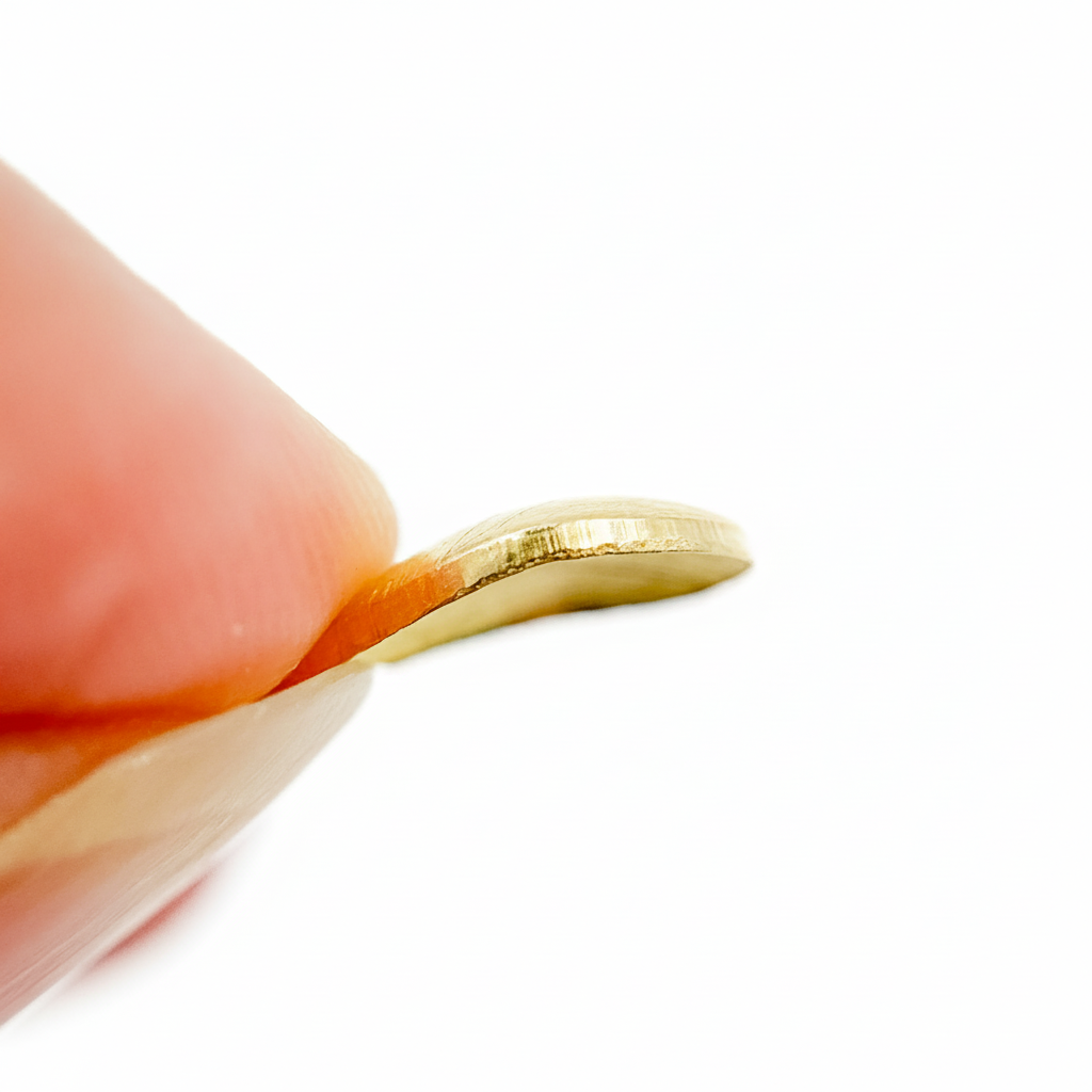 TD6GP. Gold Plated Sterling Silver Curved Tear Drop
