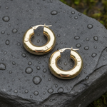 Load image into Gallery viewer, 15850000047. 14K Solid Gold Chunky Hollow Hoop Earrings