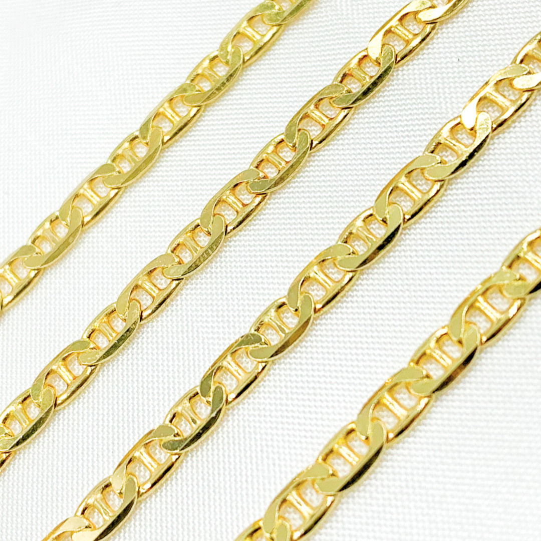 Gold Plated 925 Sterling Silver Flat Marina Chain.