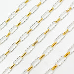 Load image into Gallery viewer, V309TT. Gold Filled and Silver Mixed Link Long and Short Chain - Smooth &amp; Diamond Cut Links