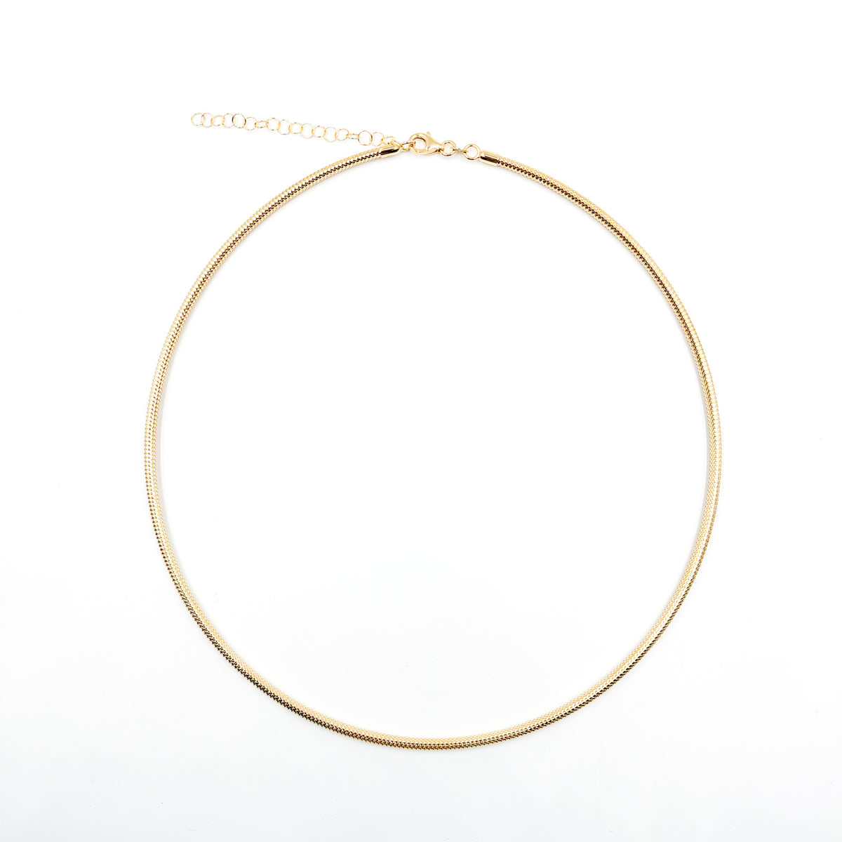 000HHY5594000. 14K Solid Gold Adjustable Round Choker Necklace