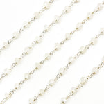 Load image into Gallery viewer, MS75. Rainbow Moonstone Sterling Silver Wire Chain
