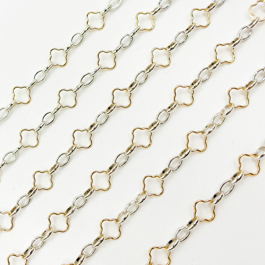 V306TT. Clover and 3 Oval Links combination Chain