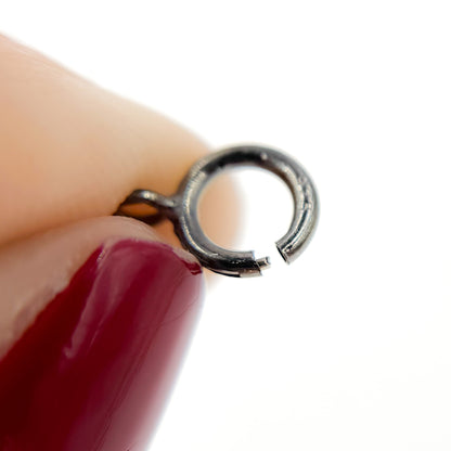 5MM Black Rhodium Sterling Silver Spring Ring Clasp
