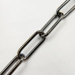 Load image into Gallery viewer, Black Rhodium Sterling Silver Smooth Paperclip Chain