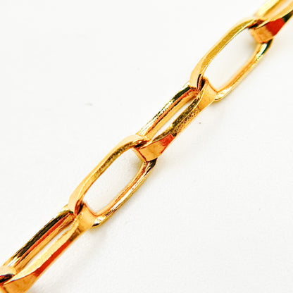 Gold Plated Sterling Silver Rectangular Link Chain