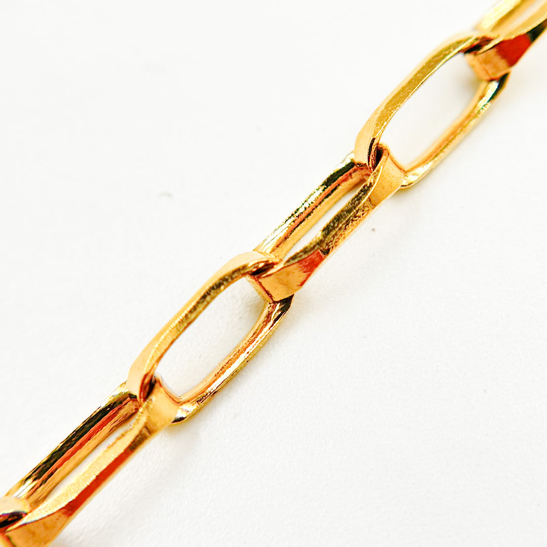 Gold Plated Sterling Silver Rectangular Link Chain
