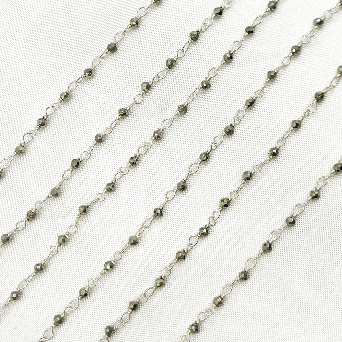 Pyrite 925 Sterling Silver Wire Chain