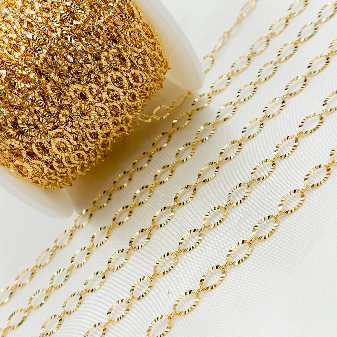 790SBGF. 14K Gold Filled Diamond Cut Oval Link Chain