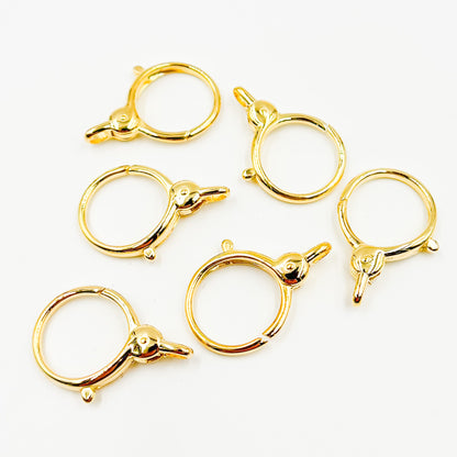 23MM Gold-plated Sterling Silver Round Trigger Clasp