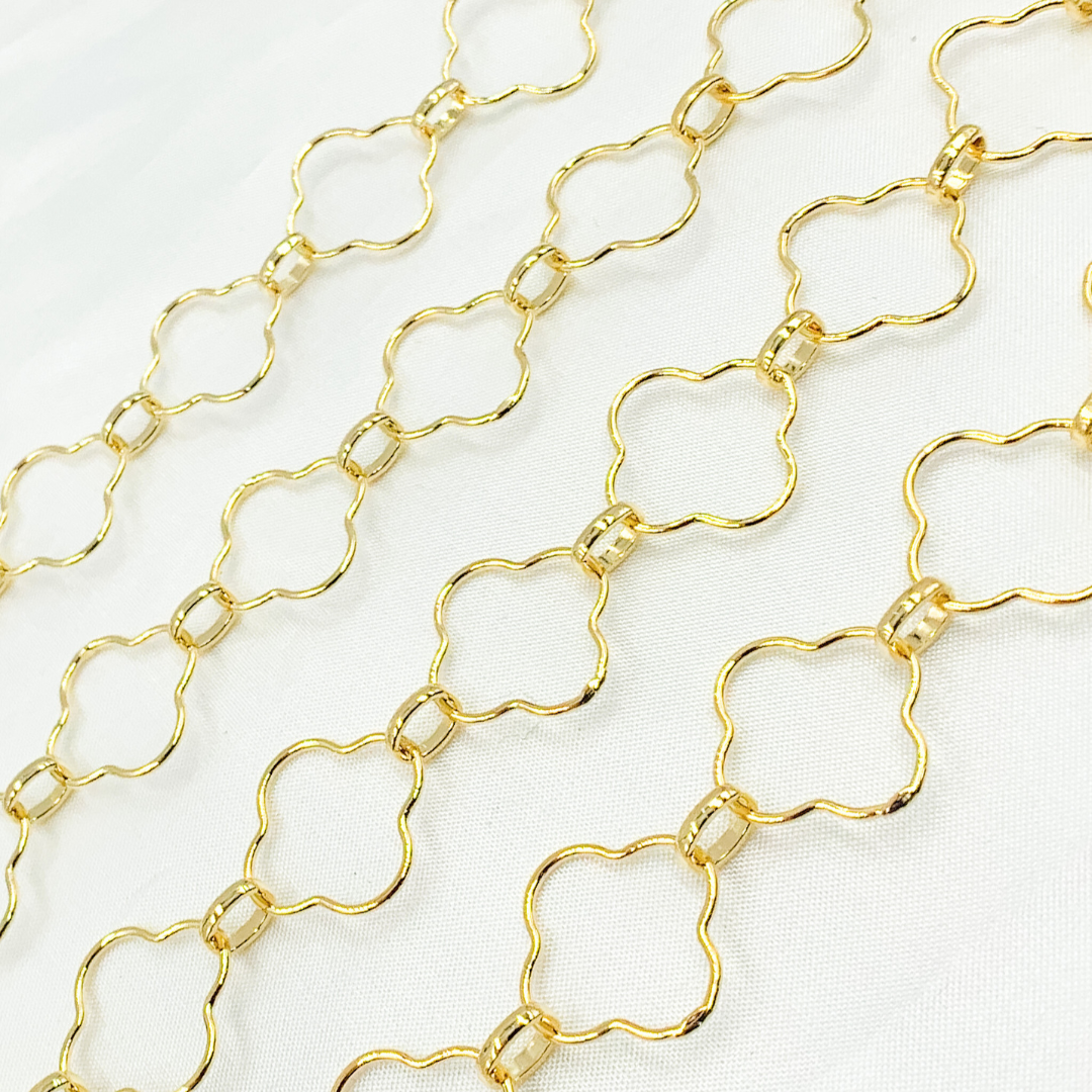 Gold Plated 925 Sterling Silver Clover Link Chain