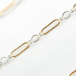 Load image into Gallery viewer, XM/1003K. 14K Gold Filled and Sterling Silver Knurled Link Chain – Long &amp; Short Pattern