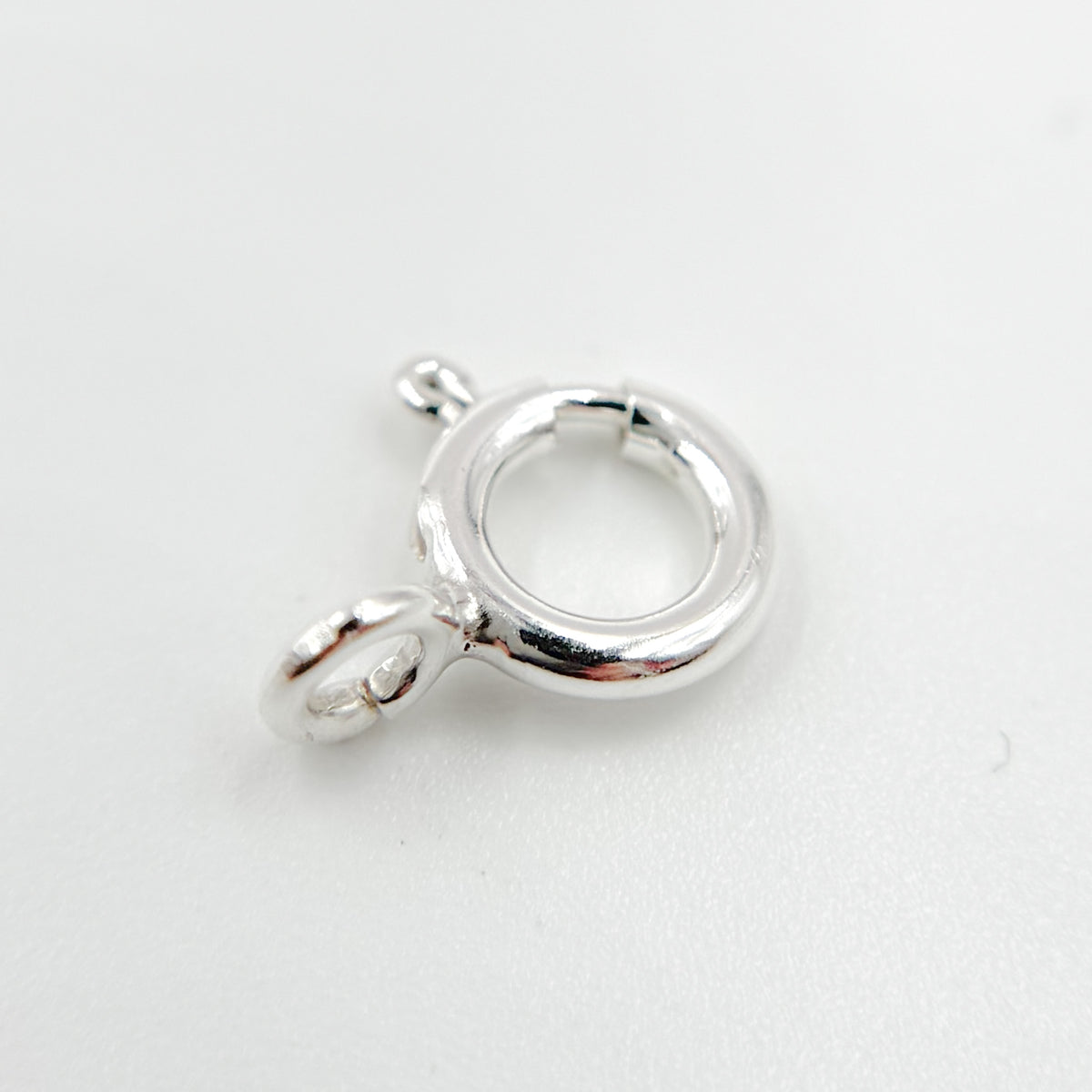 7MM White Sterling Silver Spring Ring Clasp