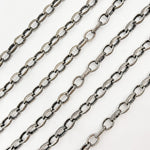 Load image into Gallery viewer, V25OX. Oxidized Sterling Silver Textured Oval Chain
