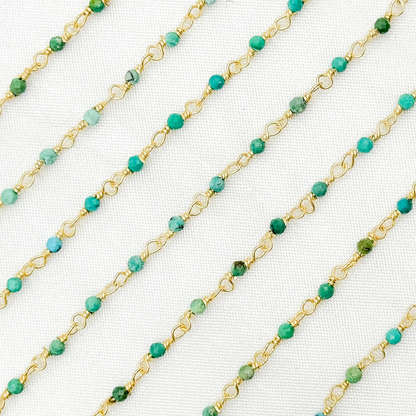 Turquoise Gold Plated 925 Sterling Silver Wire Chain