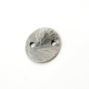 8MM Black Rhodium Sterling Silver Brushed Round Flat Disc Connector