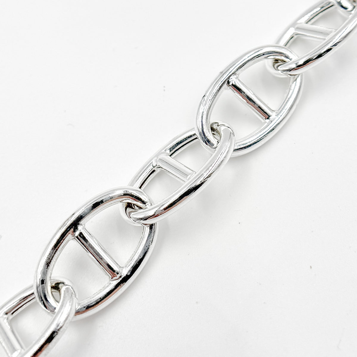 Sterling Silver Hollow Smooth Marina Link Chain
